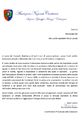 Lettera istituzionale dall'Associazione Nazionale Carabinieri - Catanzaro.